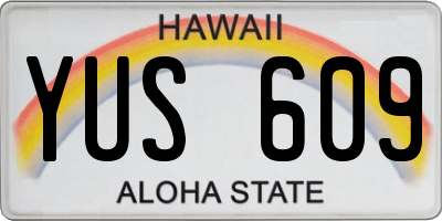 HI license plate YUS609
