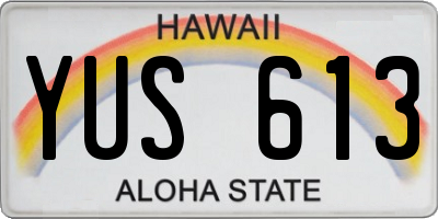 HI license plate YUS613