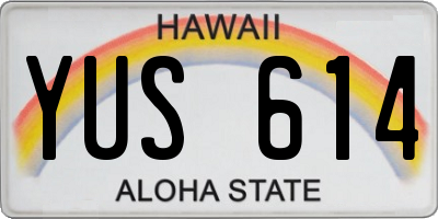 HI license plate YUS614