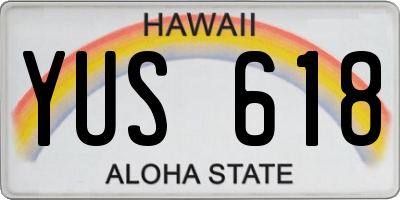 HI license plate YUS618
