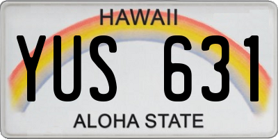 HI license plate YUS631