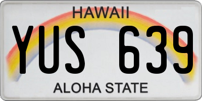 HI license plate YUS639