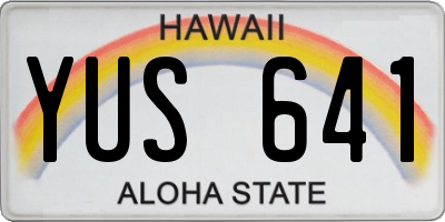 HI license plate YUS641