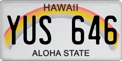 HI license plate YUS646
