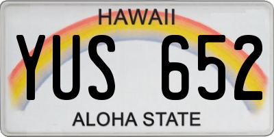 HI license plate YUS652