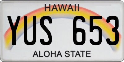 HI license plate YUS653