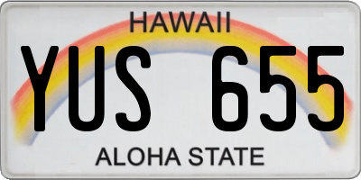 HI license plate YUS655