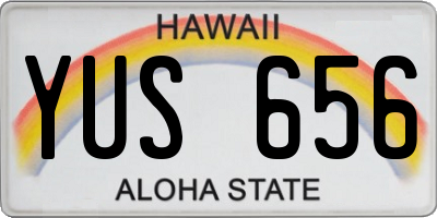HI license plate YUS656