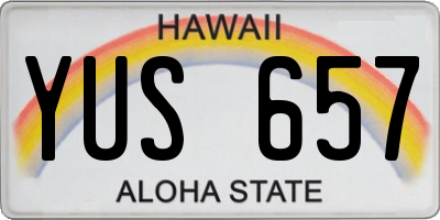HI license plate YUS657