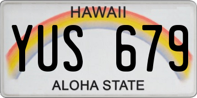HI license plate YUS679