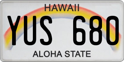 HI license plate YUS680