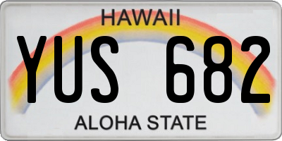 HI license plate YUS682