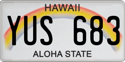 HI license plate YUS683
