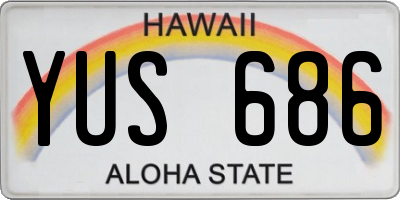 HI license plate YUS686