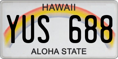 HI license plate YUS688