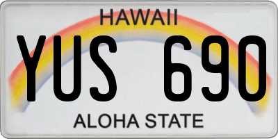 HI license plate YUS690