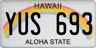 HI license plate YUS693