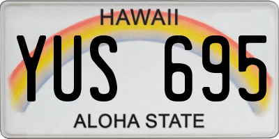 HI license plate YUS695