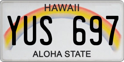 HI license plate YUS697