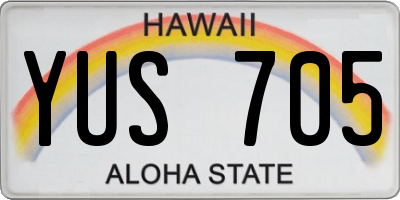 HI license plate YUS705