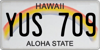 HI license plate YUS709