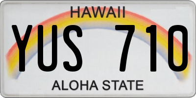 HI license plate YUS710