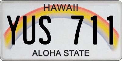 HI license plate YUS711