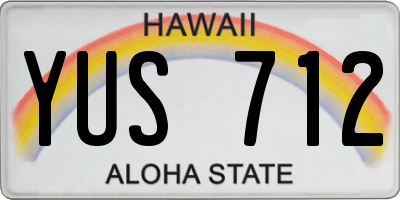 HI license plate YUS712
