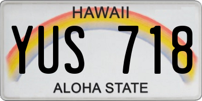 HI license plate YUS718