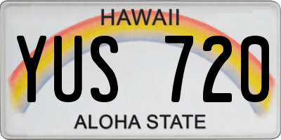 HI license plate YUS720