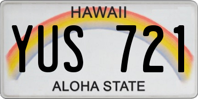 HI license plate YUS721