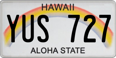 HI license plate YUS727