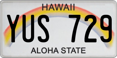 HI license plate YUS729