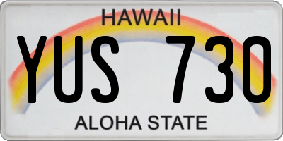 HI license plate YUS730