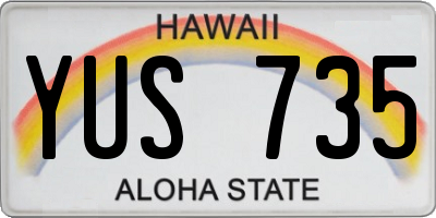 HI license plate YUS735