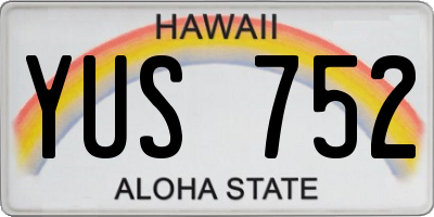 HI license plate YUS752