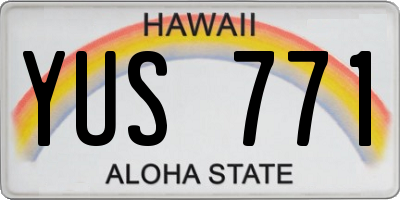 HI license plate YUS771