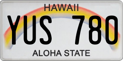 HI license plate YUS780