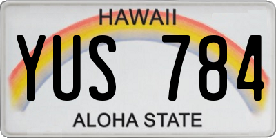 HI license plate YUS784