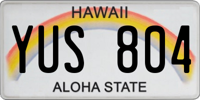 HI license plate YUS804