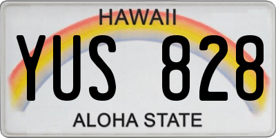 HI license plate YUS828