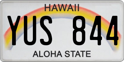 HI license plate YUS844
