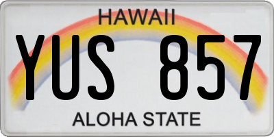 HI license plate YUS857