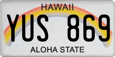 HI license plate YUS869
