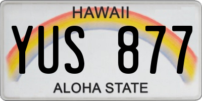 HI license plate YUS877