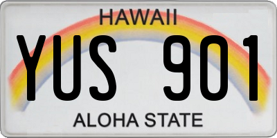 HI license plate YUS901