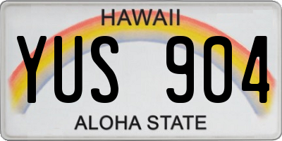 HI license plate YUS904