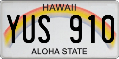 HI license plate YUS910