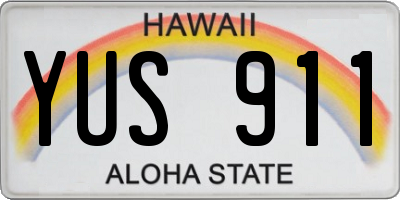 HI license plate YUS911