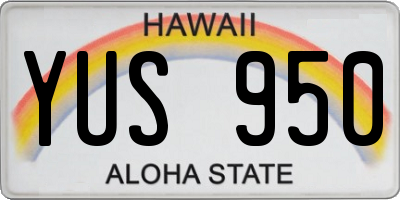HI license plate YUS950